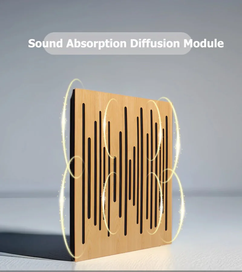 Perforated Wood Sound Absorbing Diffuser Board 60x60x7cm, Echo Reduction Panel for HIFI Recording Music Studio