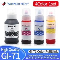 4pcs Refill Ink For Canon GI-11 GI-21 GI-41 GI-51 GI-71 GI-81 GI-91 For Canon PIXMA G2160 G3160 G1220 G2260 G3260 Refillable Ink