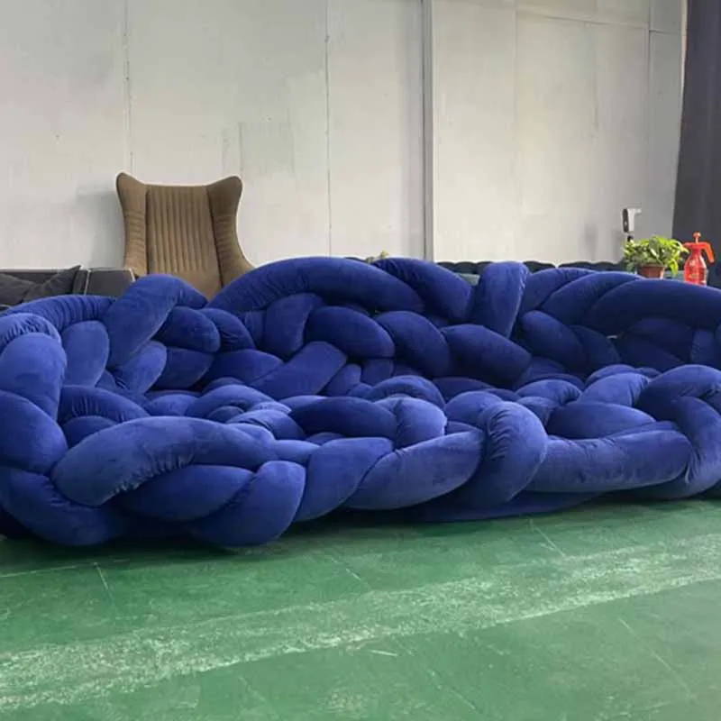 أرائك غرفة المعيشة الزرقاء لغرفة النوم، تصميم كلاسيكي، أرائك غرفة المعيشة الناعمة الاسكندنافية، أثاث عصري ما بعد الحداثة #5