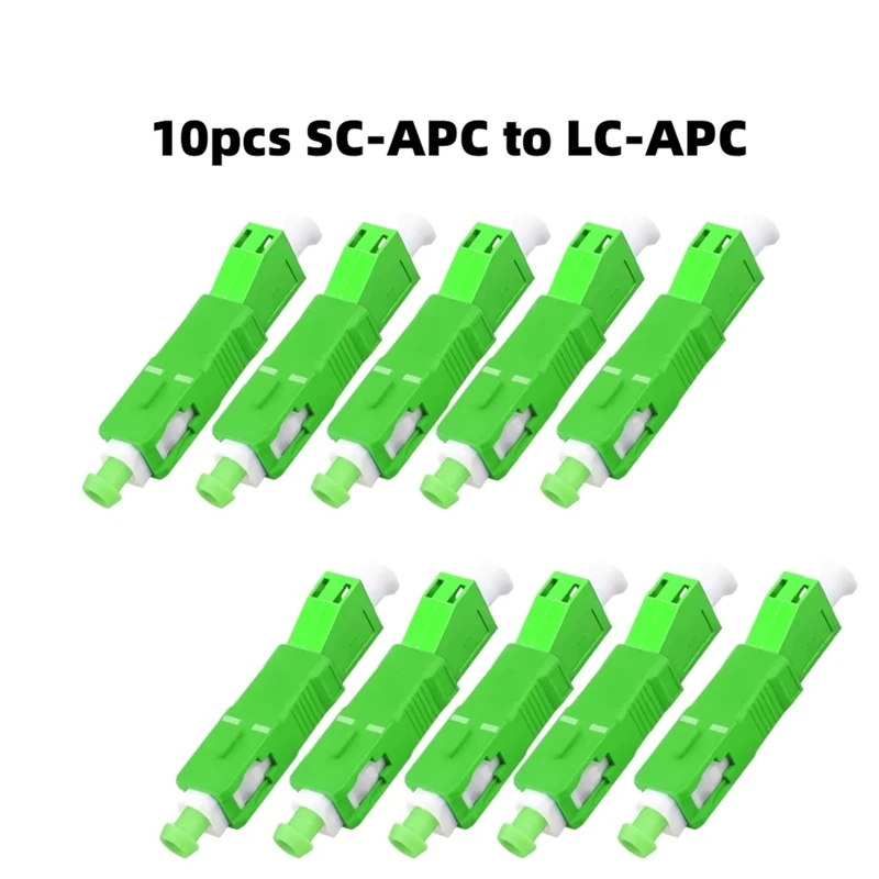Super Sale 10pcs SC Male to LC Female Fiber Optic Adapter Single Mode APC Optical Connector