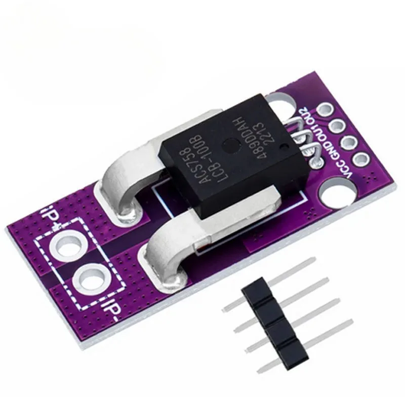 50A 100A 200A Hall Current Sensor Module Linear Analog AC DC 3.3V-5V ACS758 ACS758LCB-050B 100B 200B-PFF-T RC Model Connector