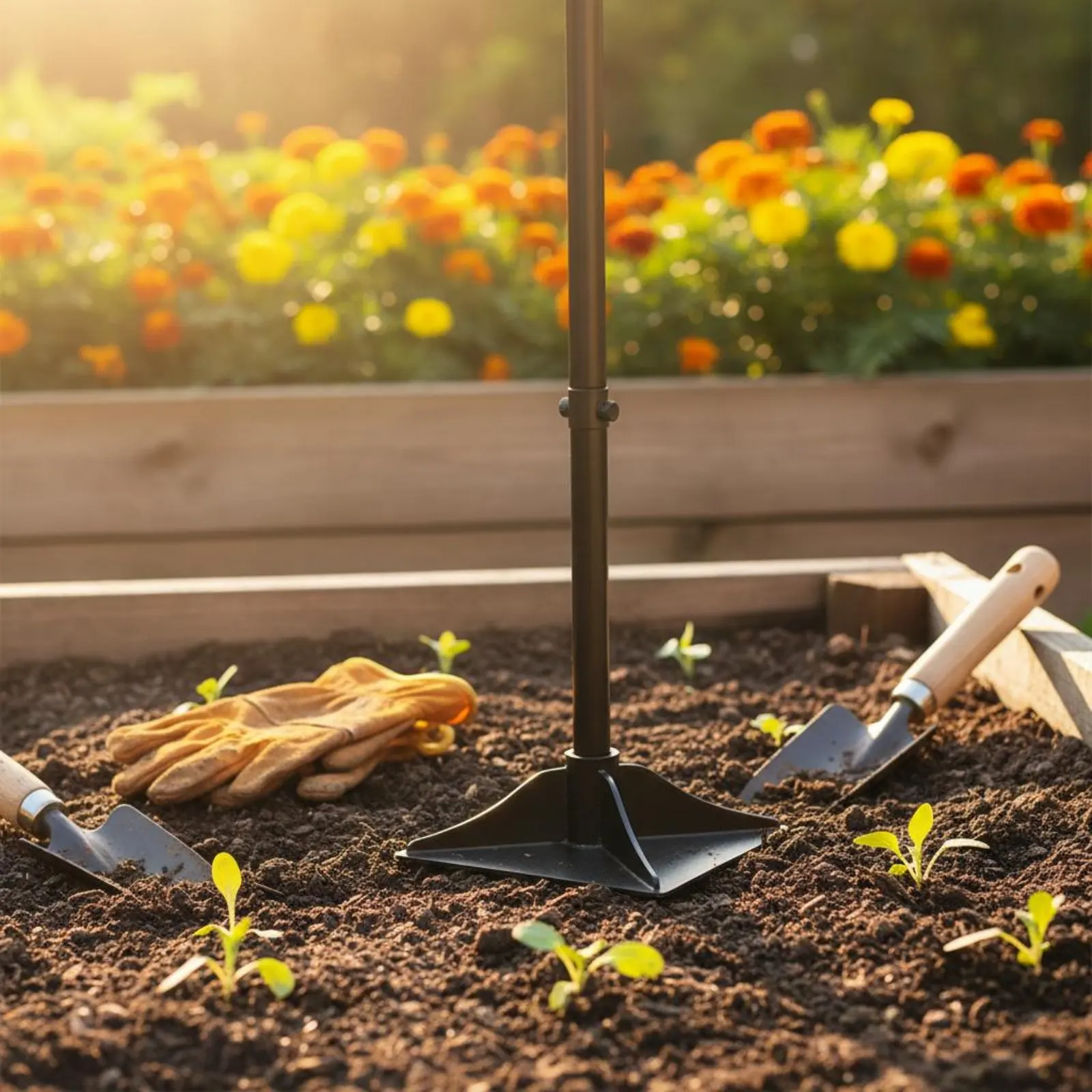 Ground Leveling Tamper Detachable Steel Tamper Soil Compaction Tool Balanced Weight Manual Compactor Ergonomic Grip for Garden
