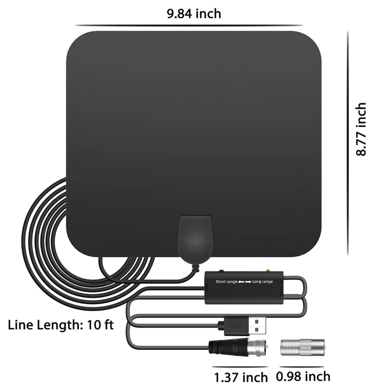 Neue quadratische HDTV-TV-Antenne, hoch auflösende TV-Antenne, ATSC-Antenne