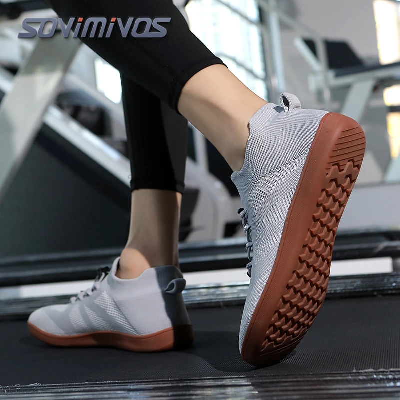 

SOVIMIVOS Men Women Slip On Walking Shoes, Breathable Knit Sock Sneakers with Elastic Laces for Gym Daily Wear Trainer Shoes