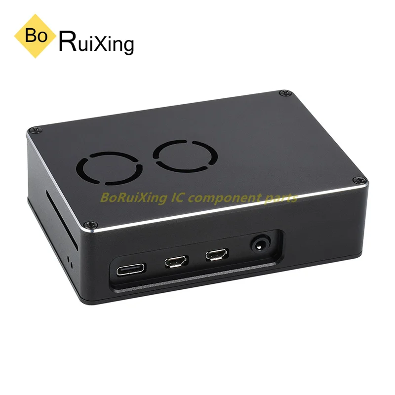 1PCS/LOT PI4-CASE-G Raspberry Pi Generation 4 Special Cooling Dual Fan Housing Frosted Case Aluminum Alloy Material