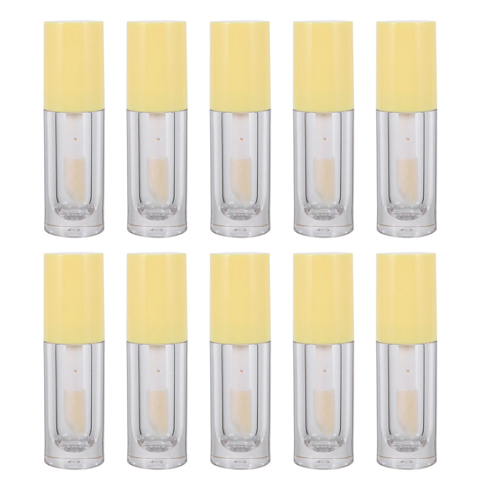 10Pcs Lip Gloss Tubes Transparent 6ml Portable Travel Empty Lip Balm Bottles Brush Head DIY Containers