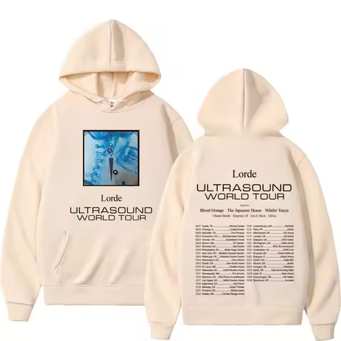 Lorde Ultrasound World Tour 2025 Double-sided Print Hoodie Men Women Aesthetic Fashion Pullover Loose Casua Hip-hop Man Hoodies