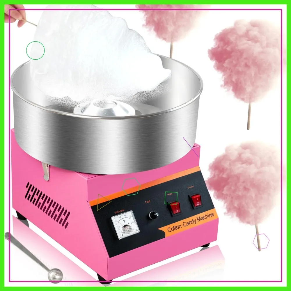 

Commercial & Home Cotton Candy Machine 110V 1000W, 3 Mins Fast Preheat, Stainless Steel, Easy to Operate & Clean for Parties