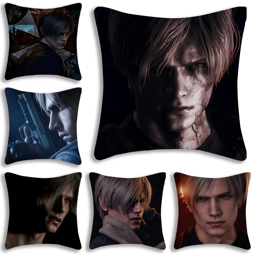 Pillow Covers Sofa Decorative Home Double-sided Printing Short Plush Cushion Leon Kennedy Cover