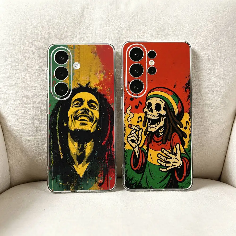 Singer-B-Bob-M- Marley Phone Case For Samsung S25,Ultra,S24,S21,S22,S23,S30,Plus,Fe,Lite Transparent Cover