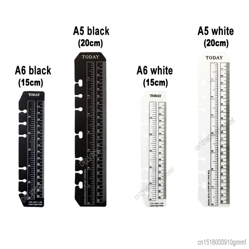 A5 A6 Transparent Black Frosted Bookmark Ruler For 6 Hole Loose Leaf Binder Notebook Planner Agenda Index Ruler Flexible Measure