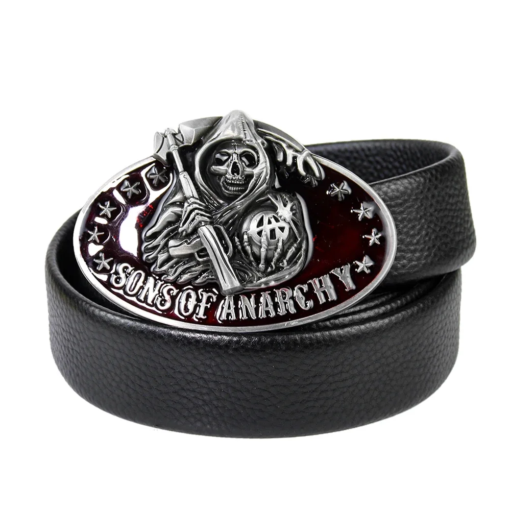 

3D Corvex Surface Oval Grim Reape Reaper Belt Buckle Skull Devil Demon Satan Finished Buckle Western Craft Jeans Accessory Strap