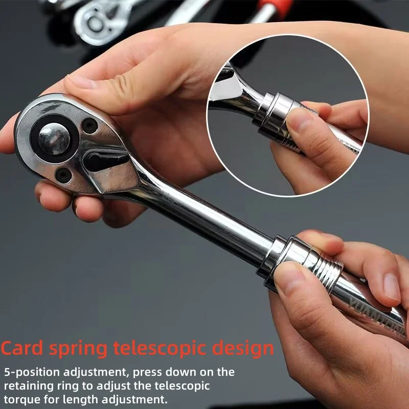 Telescopic 72-Tooth Ratchet Wrench, 1/4\