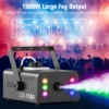 Yiflamefly 1500 ワットスモークマシン DJ ステージナイトクラブパーティーショーコンサートバー噴霧器効果 RGB 6 LED マルチカラーリモコン付き 2