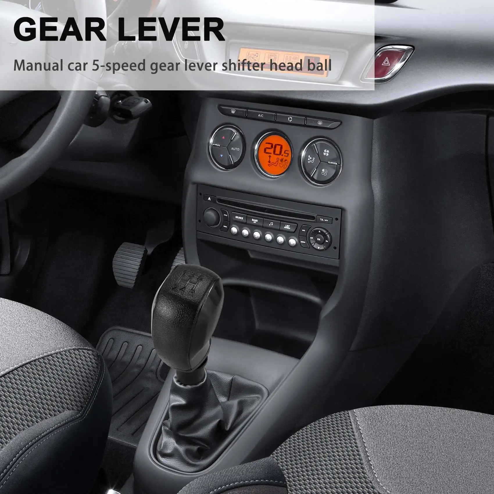 

Manual Car 5 Speed Gear Stick Shift Lever Head Ball For 208/301/2008/308 Citroen C2/C3/C4/C-Elysee