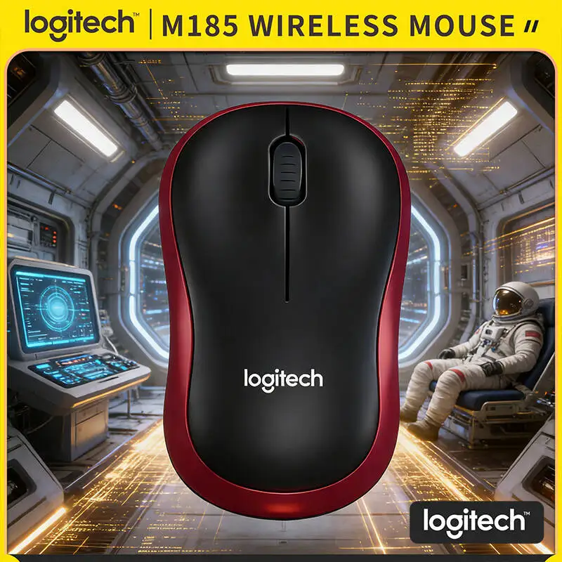 

Logitech M185 Ambidextrous Portable Mouse Comfort Grip 2.4GHz Nano Receiver 10m Range 12-Month Battery Office Tool