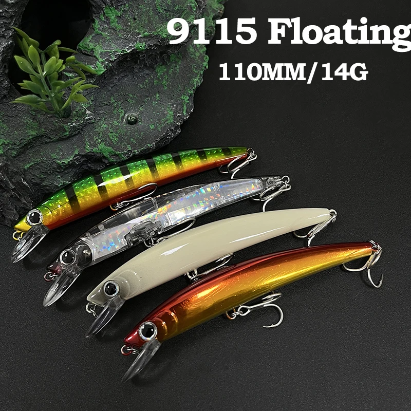 

110mm 14g Floating Minnow Fishing Lures Trolling Twitch Wobbler Artificial Hard Bait Seawater Trout Pesca Jerkbait Crankbaits
