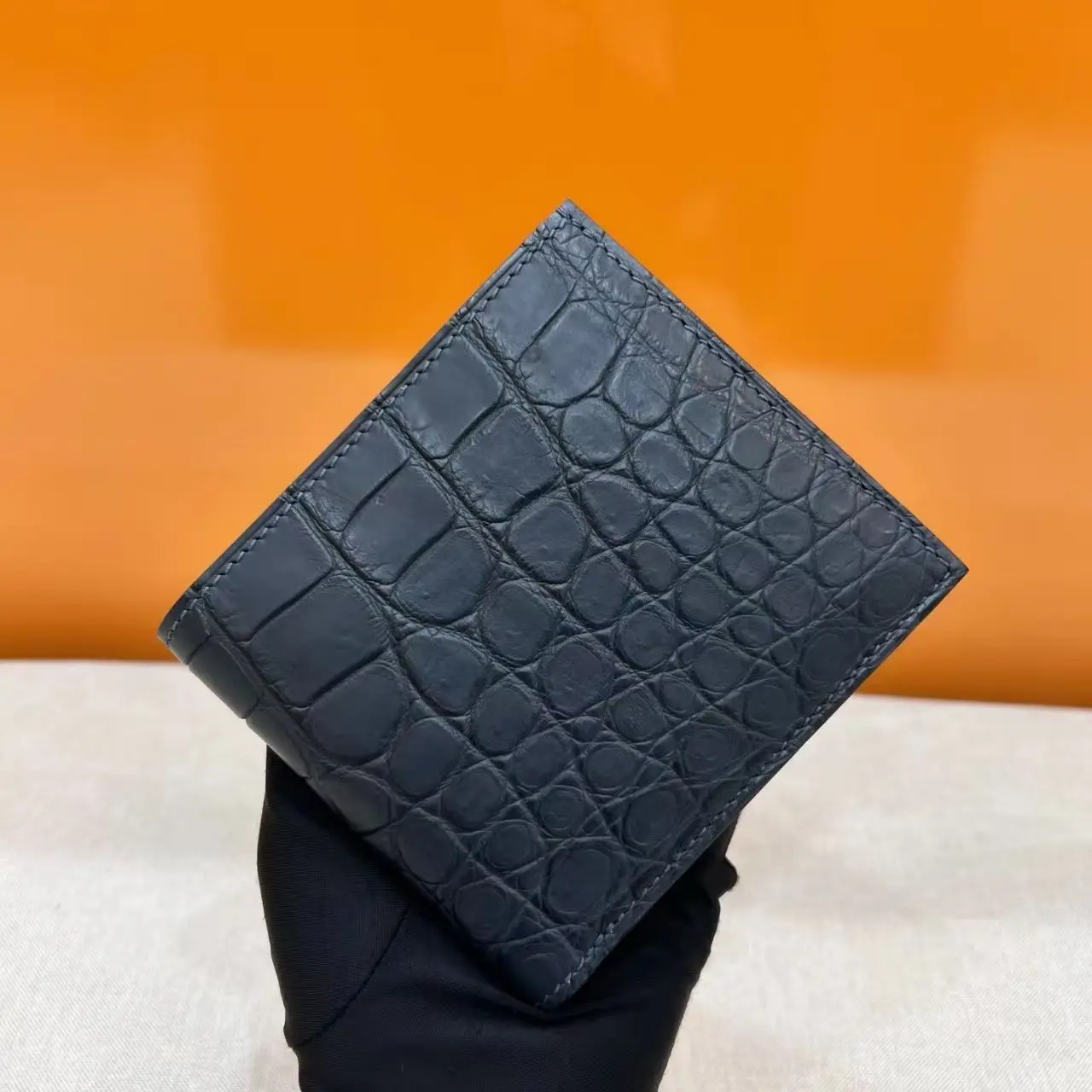 2026 Latest 100% genuine crocodile skin wallet Real alligator leather bank card cash license holder with cow skin lining