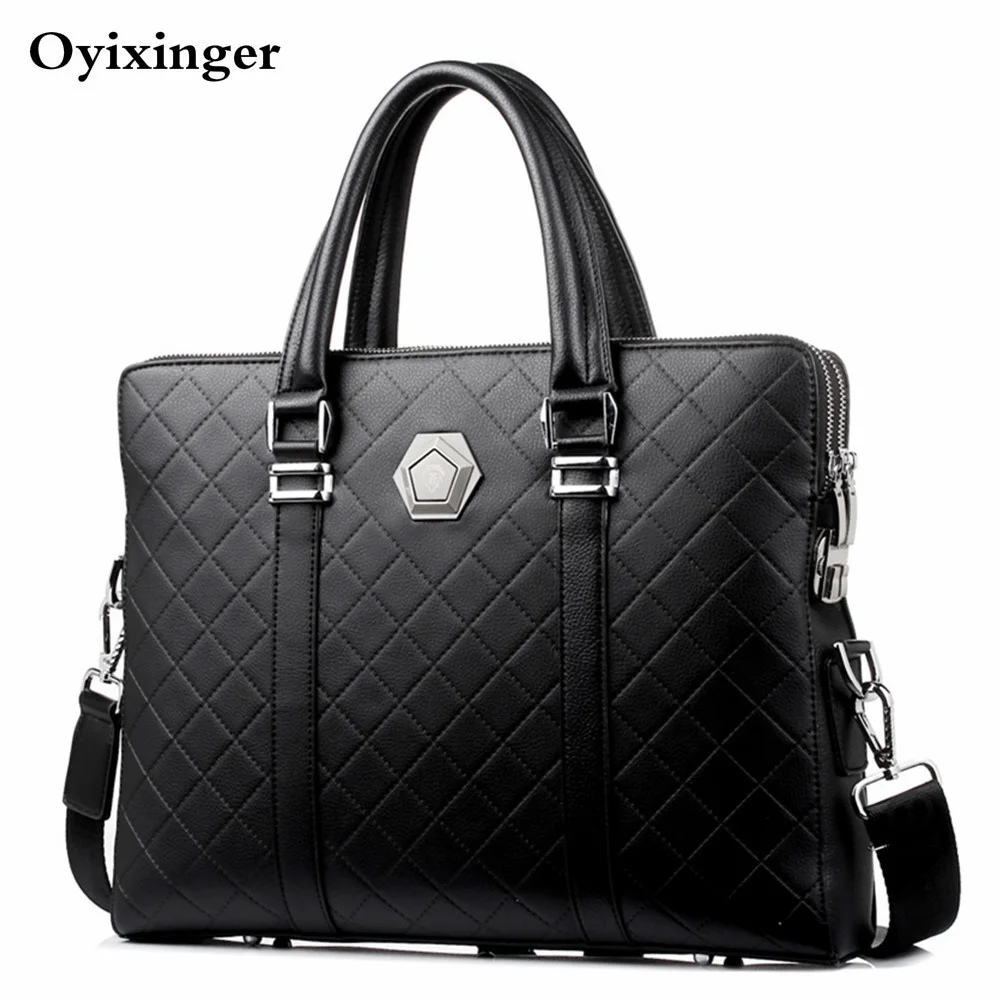 Imagem -02 - Bolsa de Couro Portátil para Negócios Masculina Bolsa Crossbody Masculina Maleta Antiroubo Bolsa Mensageiro Pasta com Trava Codificada 14 Masculina
