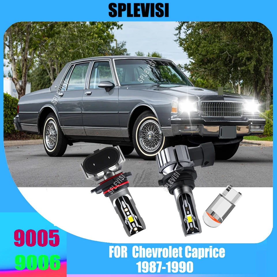 

LED 12v 75W Whtie Headlight Conversion Bulbs - See Road Hazards Sooner For Chevrolet Caprice 1987 1988 1989 1990