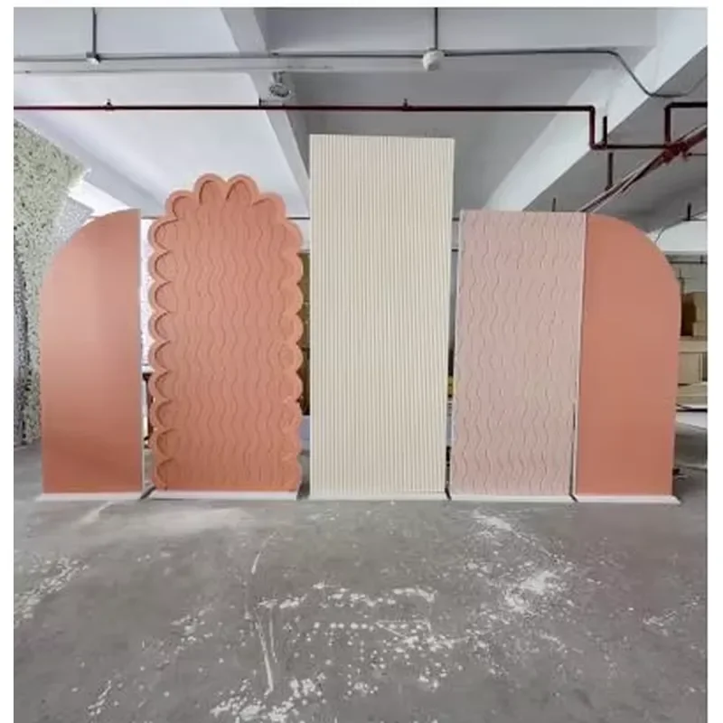 5pcs Set Oval Wedding Arch Frame PVC Acrylic Backdrop Stand Stage Decoration for Ceremony Party Background Wholesale BJ240100