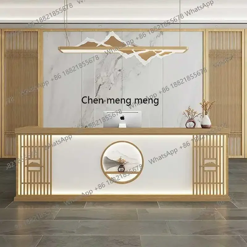 X188 الصينية فندق بار فندق مكتب الاستقبال B & B Caier حمام القدم متجر الخروج الصفحة مركز الصحة مكتب الاستقبال الخشب الصلب #2