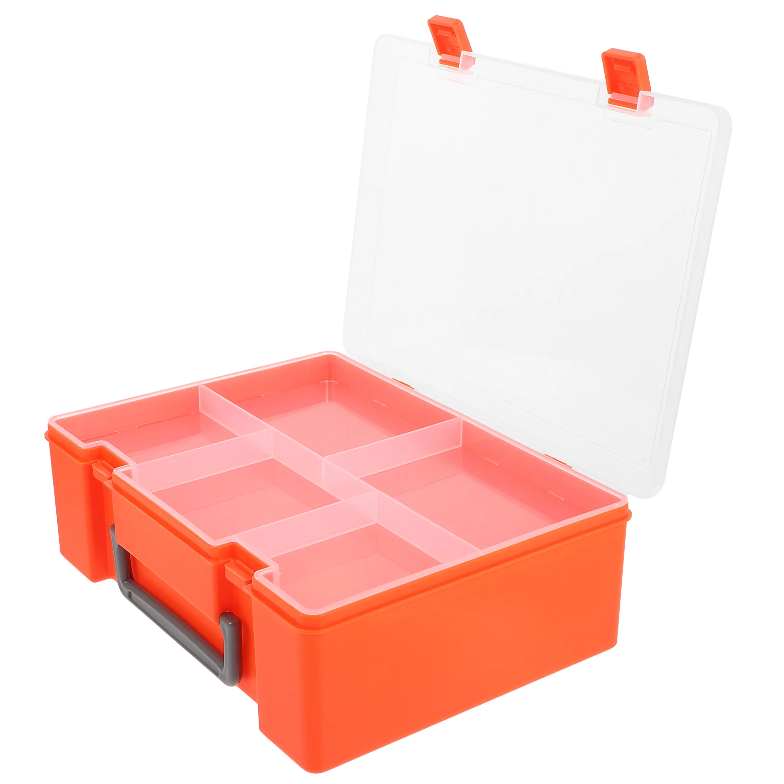 

Compact Rectangle Parts Storage Box Portable Organizer with Compartments for Small Items Electronics Jewelry Craft Supplies