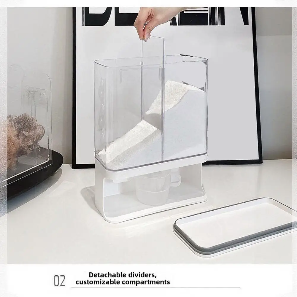 Wall Mounted Scent Booster Beads Dispenser For Laundry Solid Detergent Carpet Freshener Rice Salt Storage Organizer
