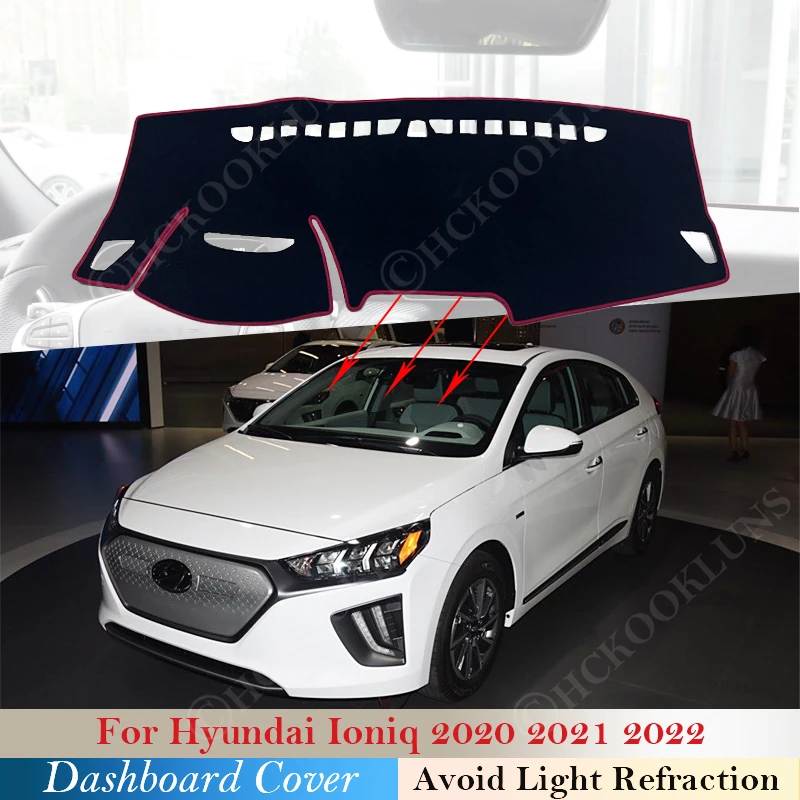 Dashboard Cover Dash Board Mat Carpet Pad For Hyundai Ioniq Electric EV Hybrid PHEV 2020-2022 Shade Cape Blanket Car Accessories