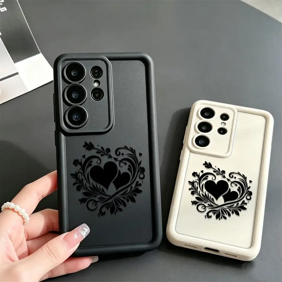 Case for Samsung Galaxy S26 Ultra S20FE S21 S25 Edge S24 Plus S25 S24Ultra S23 FE S22 Phone Cover Laurel Heart