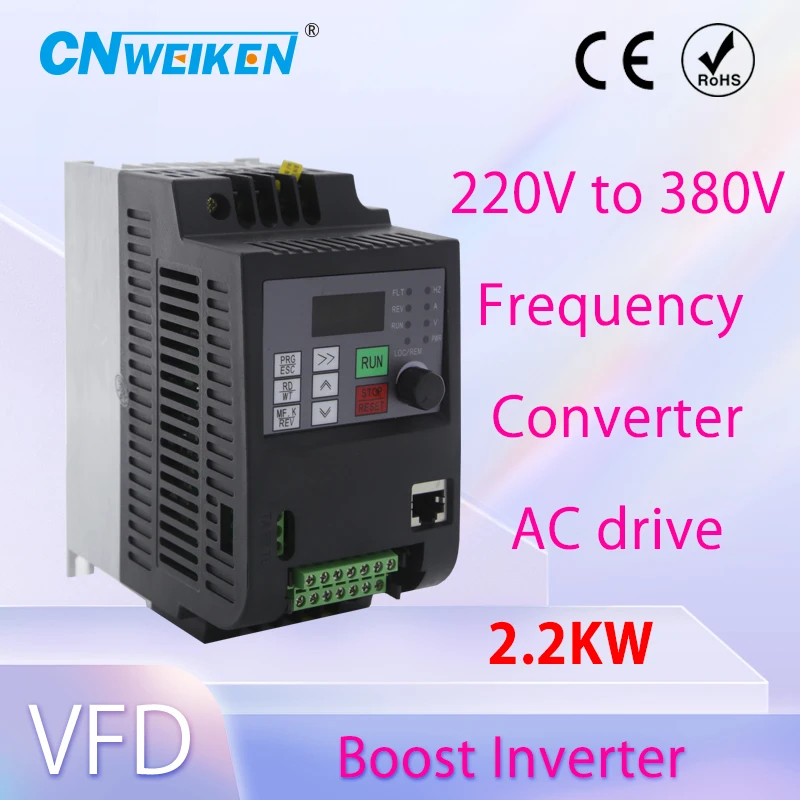 VFD 2200W Frequency converter single phase 220V Input To Three 220V/380V phase out 2200W for motor