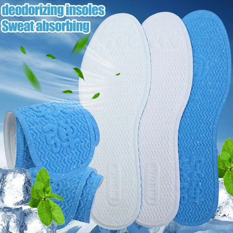 Soft Latex Insoles Odor Resistant Breathable Shoe Pads Sweat Absorbing Cushion Insert for Sport Shoes Boots Sneakers Comfortable