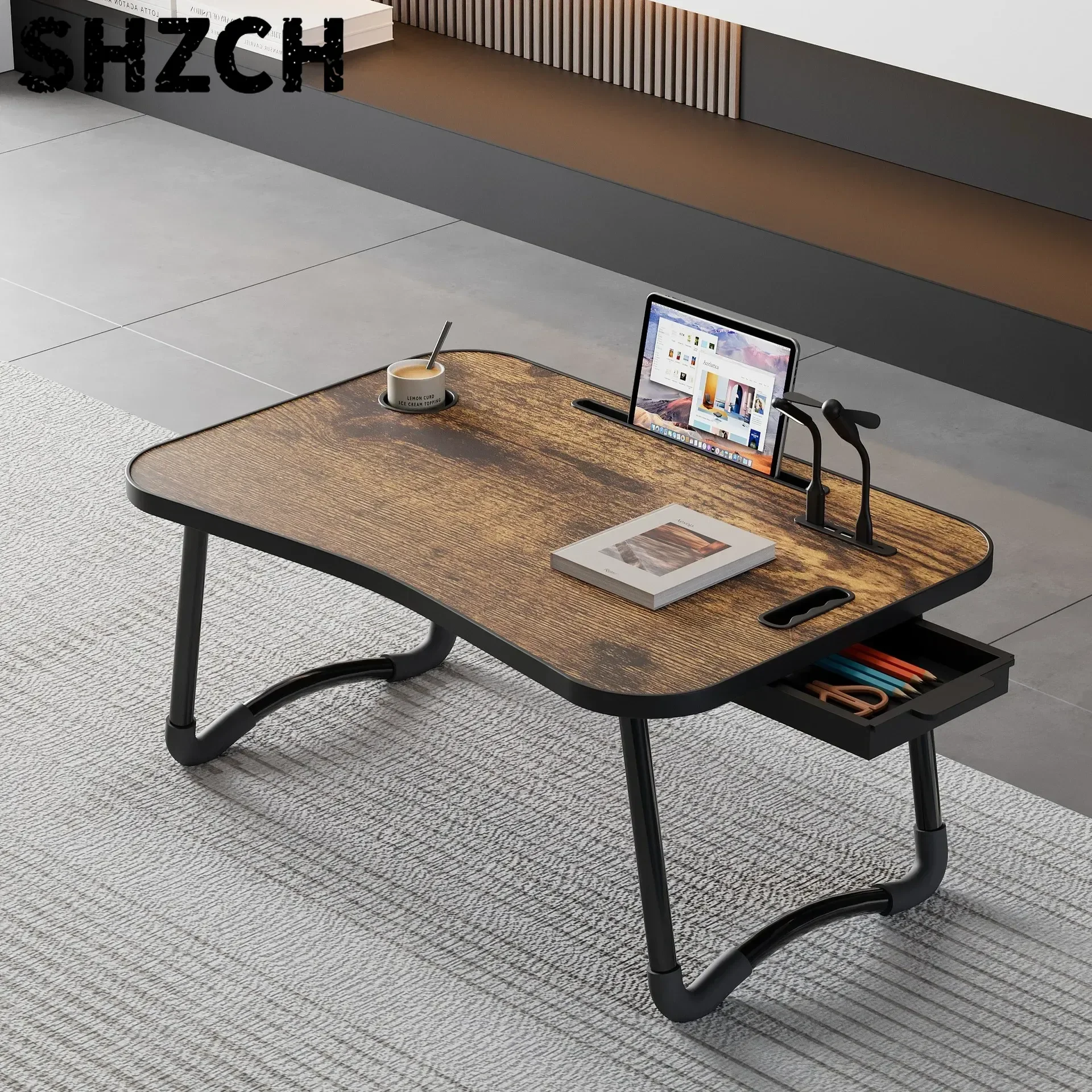 Foldable Bed Tray Table - Portable Laptop Desk for Bed/Sofa, Student Dorm Essential, Slim Design for Small Spaces