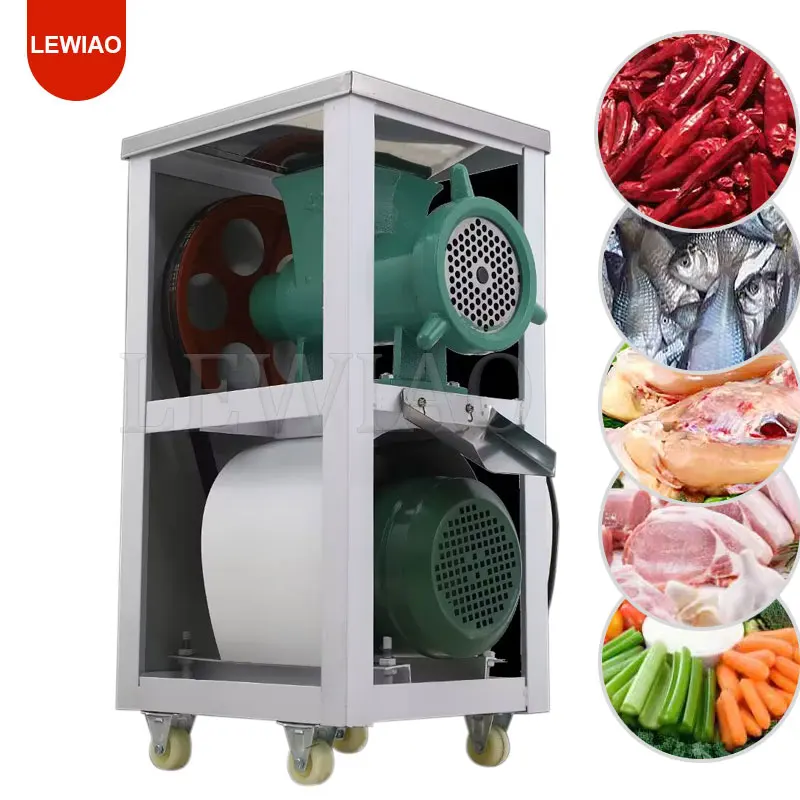 Commercial Electric Meat Grinder Fission Minced Chicken Shelf Broken Bones Machine Grind Pepper Chili Maker