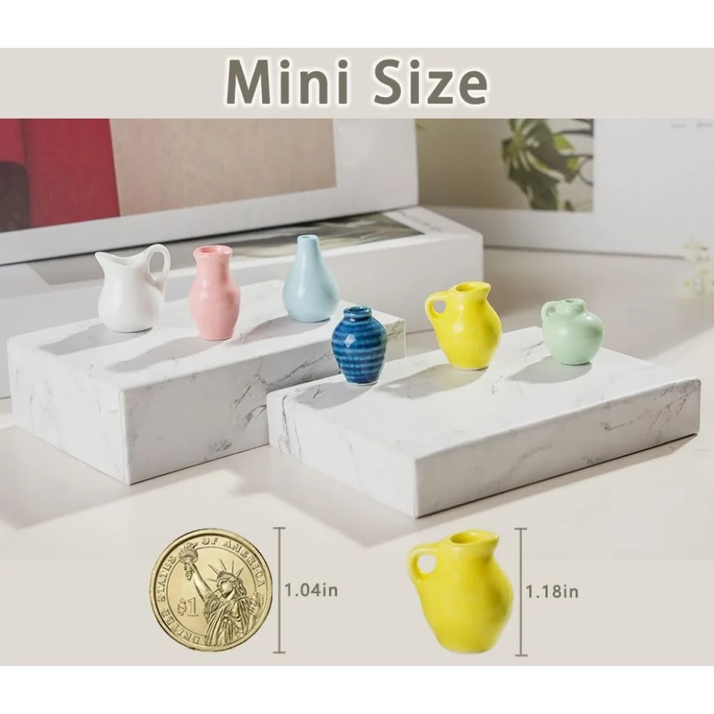 

6 mini ceramic vase magnets, cute flower and plant mini magnet vases, mini 3D plant vase magnet decoration