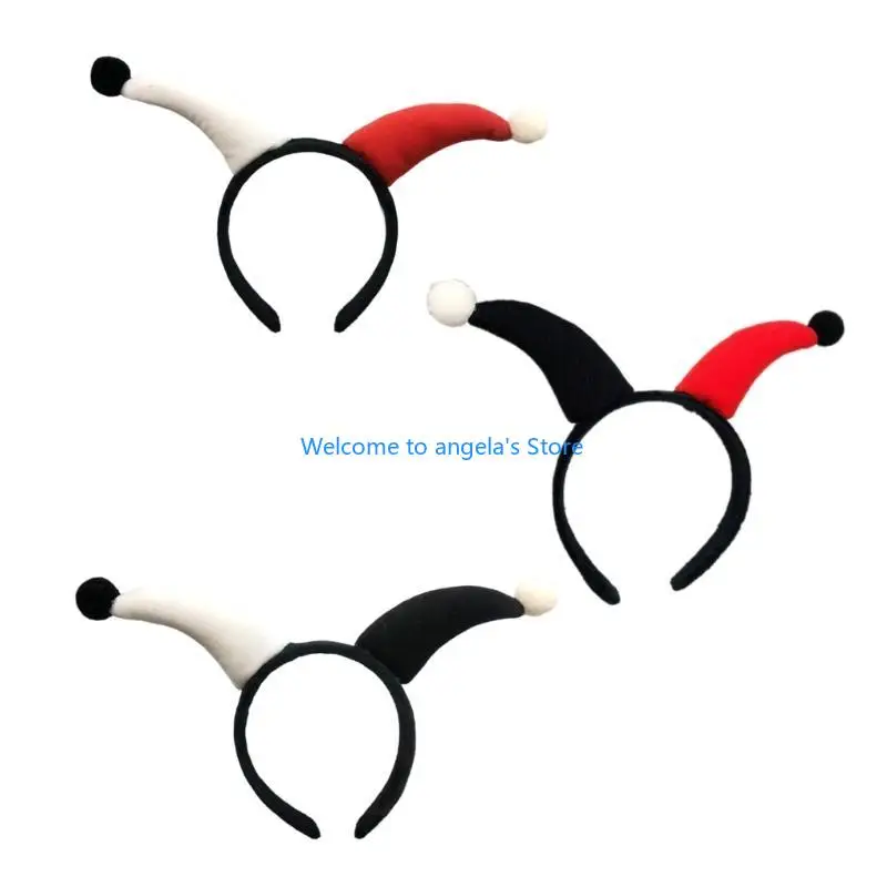 X4YC ثلاثية الأبعاد القرن مهرج عقال الأدوار ملحق Hairhoop الطرف الديكور أغطية الرأس للأطفال والكبار للجنسين مهرجان الدعائم