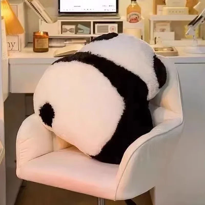 45cm Cute Panda Plush Pillow Black And White Fat Fubao Lebao Kawaii Panda Soft Plushine Office Waist Cushion Sofa Backrest Gift