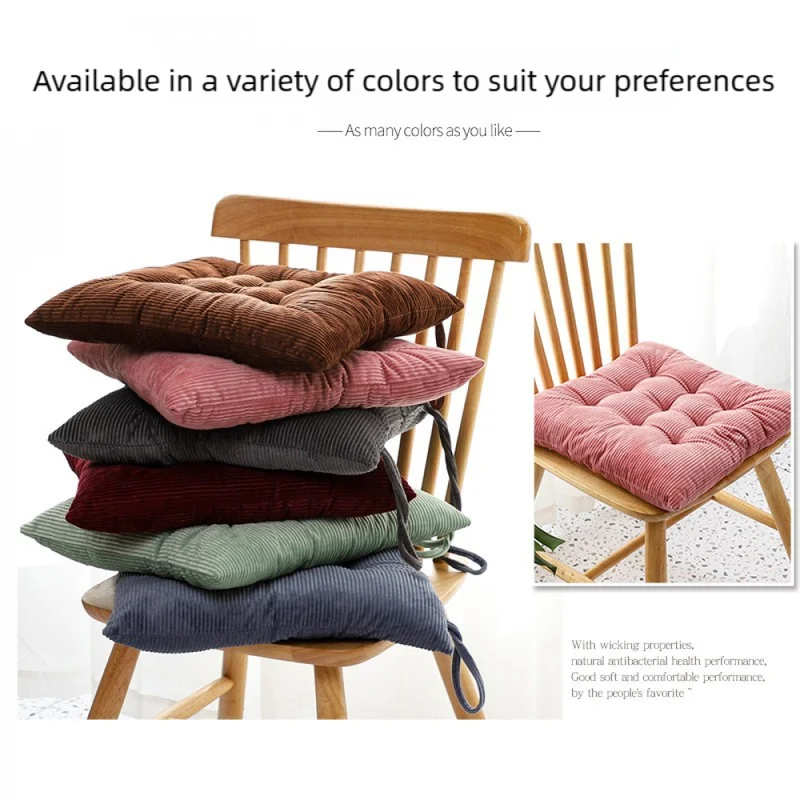 Thickened Corduroy Seat Cushion For Winter, Suitable For Office And Classroom Use, Providing Warmth And Comfort For Chairs, Brea