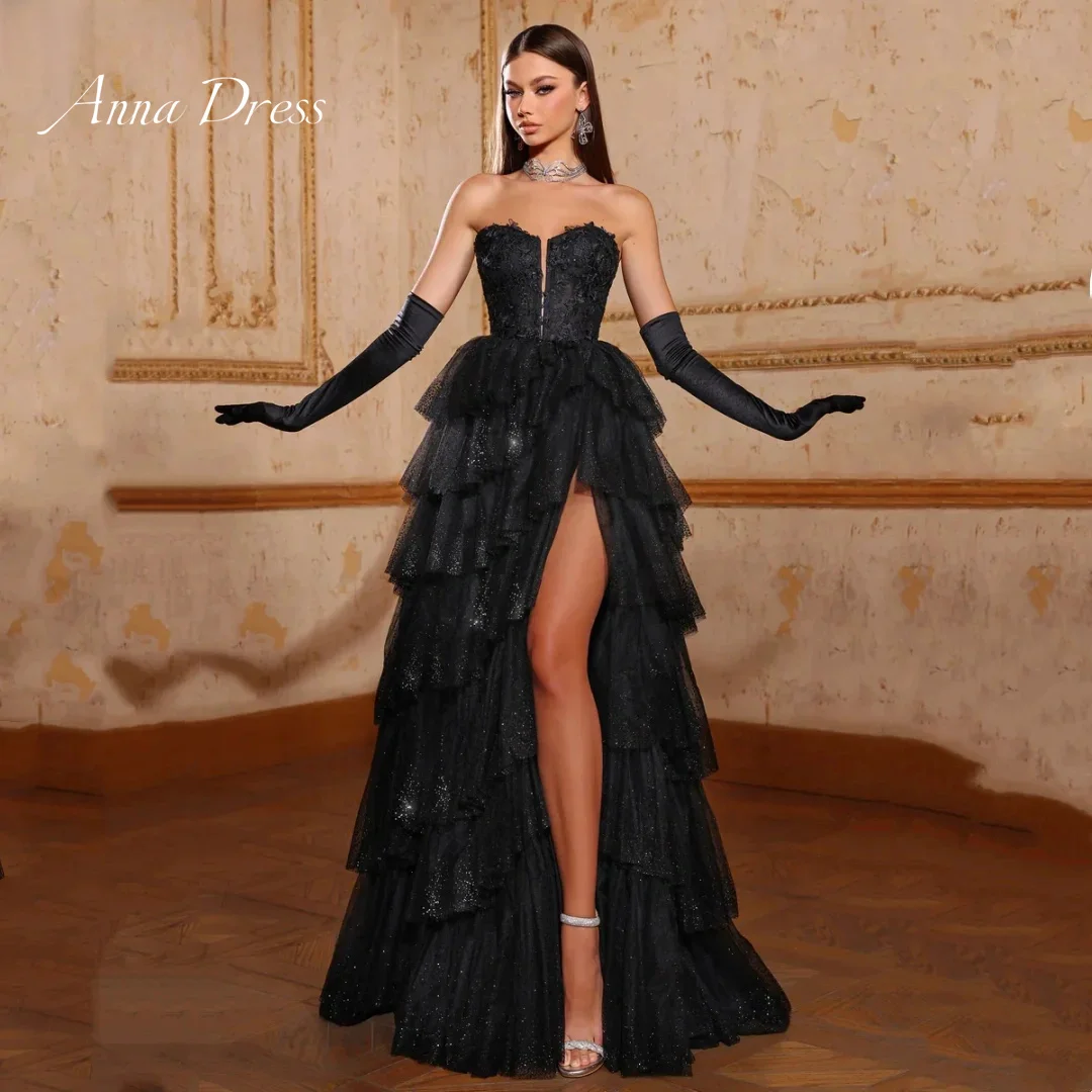 

Anna Party Dress for Wedding Guest Dress Women Elegant Layered Serin Evening Dresses Woman Elegant Black Young Girls Dresses