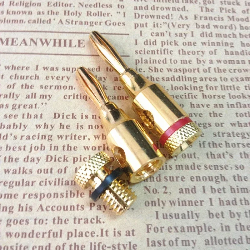 

10pcs Pure Copper Gold Plated 4MM Plug Banana Head Audio Plug Socket Speaker Cable Connector