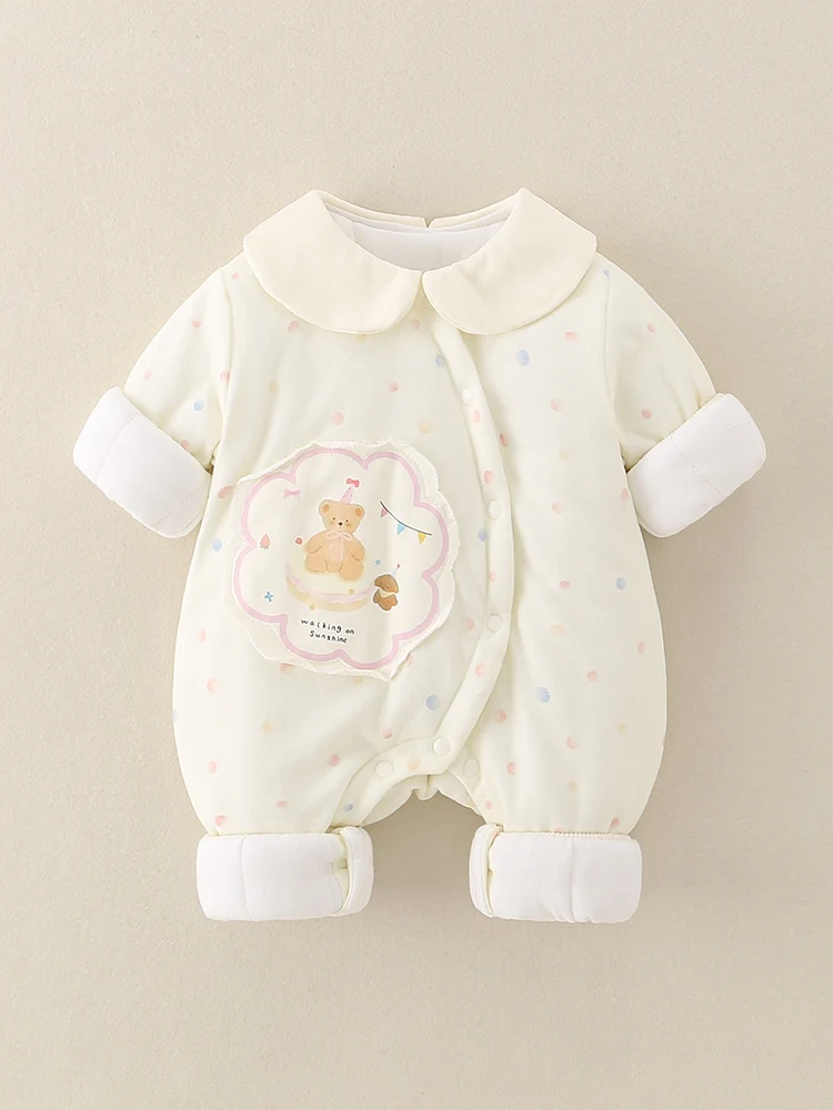 

Одежда для маленьких девочек Thiened Fce, осенне-зимняя одежда, корейский стиль, облегающий хлопковый костюм, уличная одежда с мультяшным дизайном