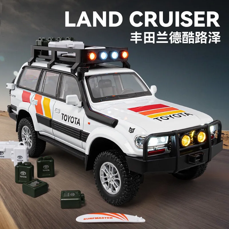

New 1:24 Toyota Land Cruiser LC80 DieCast Alloy Car Model - Pull Back with Sound & Light, Collectible Gift for Kids & Adults