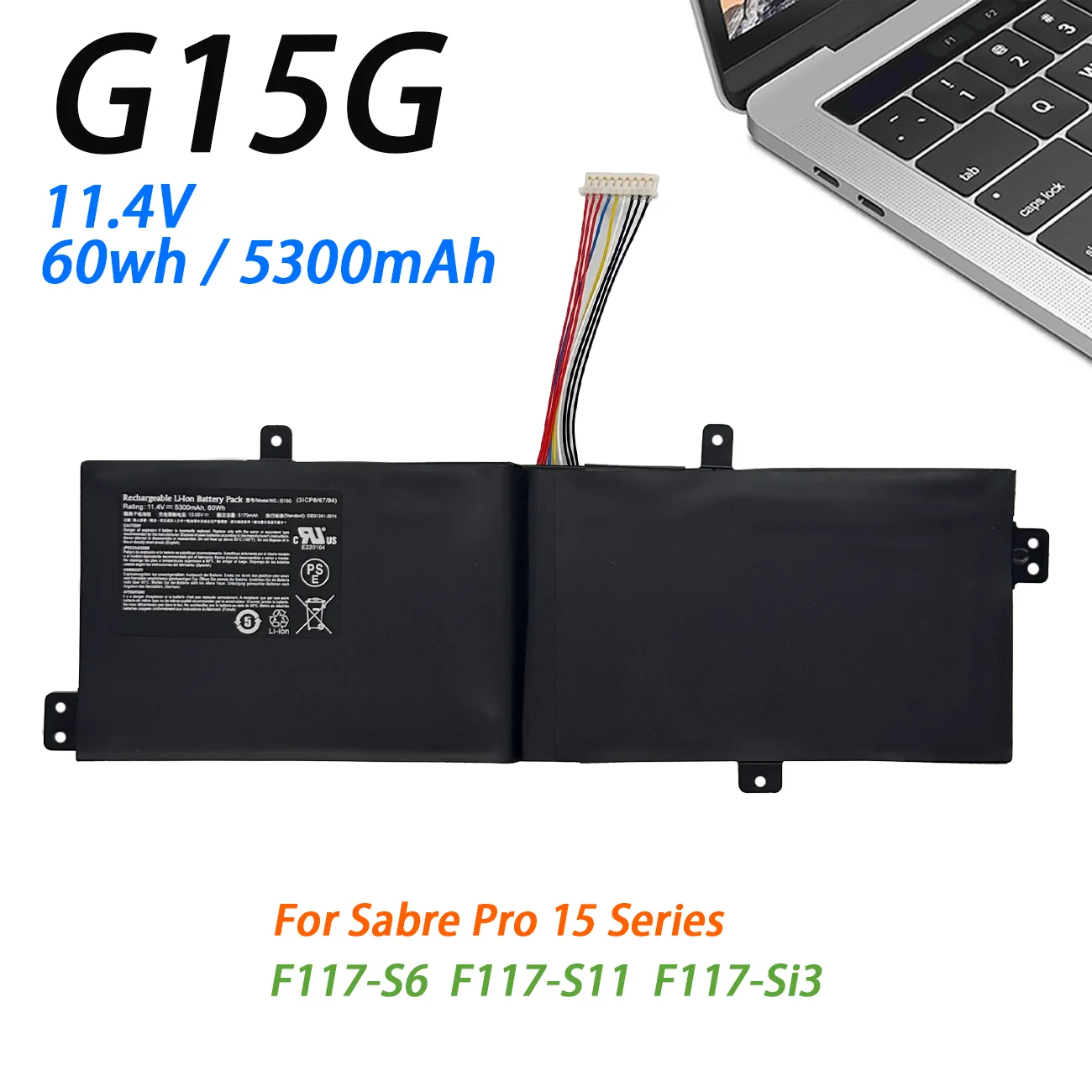 G15G Laptop Battery For ThundeRobot 911 Targa T6A T6C T6D T5TB GIGABYTE SabrePro15 15-W8 MACHENIKE F117-S F117-Si2 F117-Si3