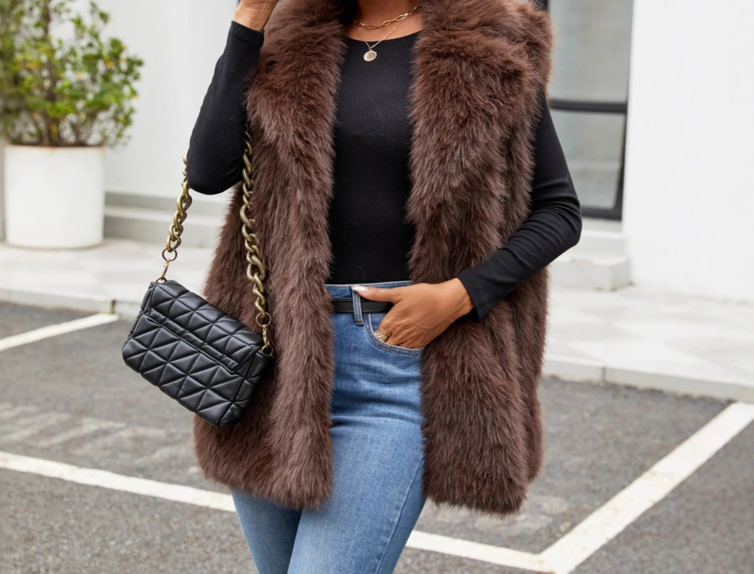 

2025 Loose New Women's Standing Collar Vest Warm