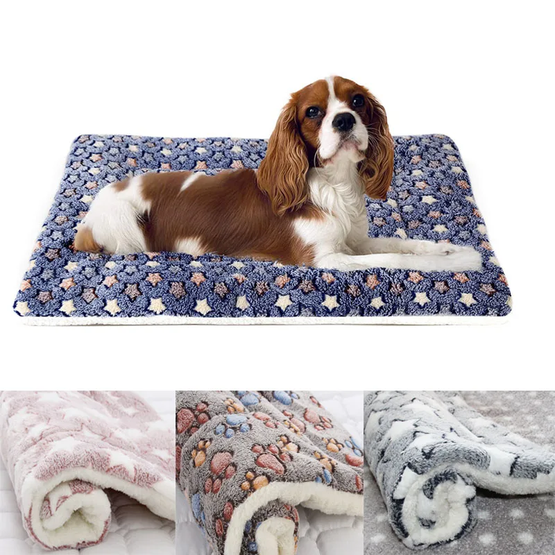 Soft Dog Bed Mat Cozy Pet Sleeping Mat Blanket Thickened Fleece cat Pad Washable Warm cute dog Cushion bed Pet Supplies