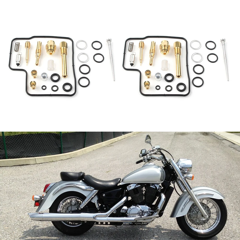 Juego de 2 kits de reparación y remodelación de carburador para agujas de chorro HONDA SHADOW 1100 VT1100 KEYSTER, válvulas flotantes de Jets principales y lentos
