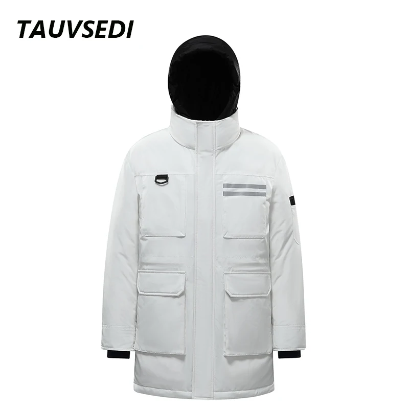 Winter New Brand Warm Long Down Jacket Mens Thick Hooded Lightweight Waterproof Puffer Jacket Casual High Quality Overcoat Male