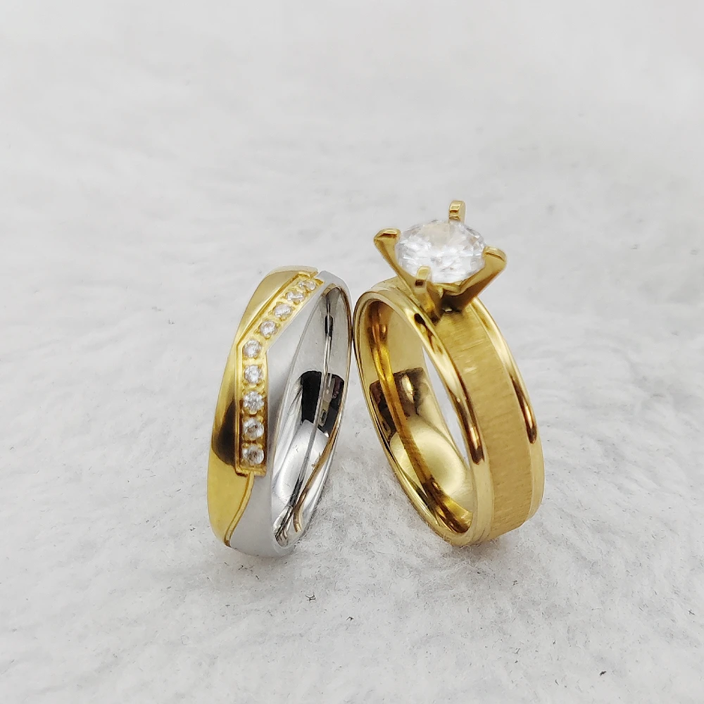 Fashion Lady Import Accessories Wedding Proposals Ring Woman Ladies Marriage Female Jewelry Bridal  18K Gold Plated Ring