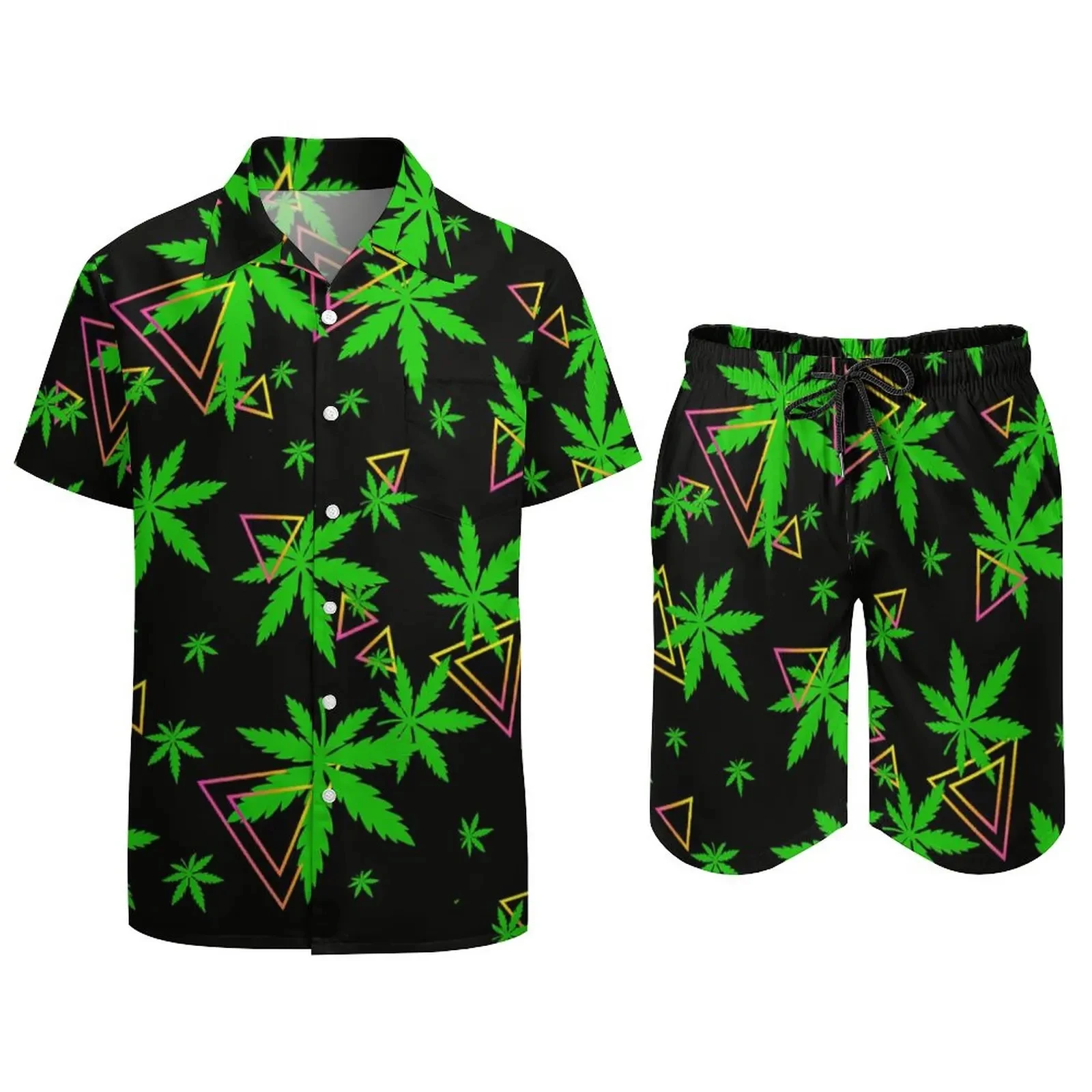 Psychedelic Magic Mushroom Men Sets Printed 3D print Casual Shirt Beach Shorts Oversized 2Pcs set Vacation Hawaiian Man Suits