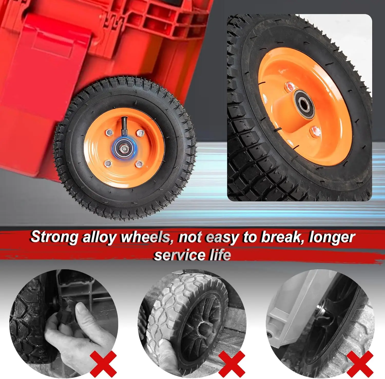 2 szt. Kół kompatybilnych z skrzynią narzędziową na kółkach 48-22-8426, zestaw kół zamiennych 9-calowych Packout, kółka aluminiowe, mocne · Darmowa wysyłka